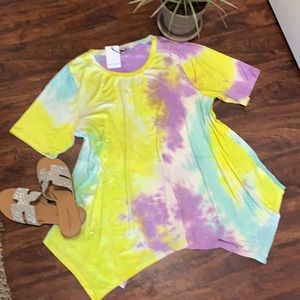Plus-Size, Slinky, Tie-Dye Top